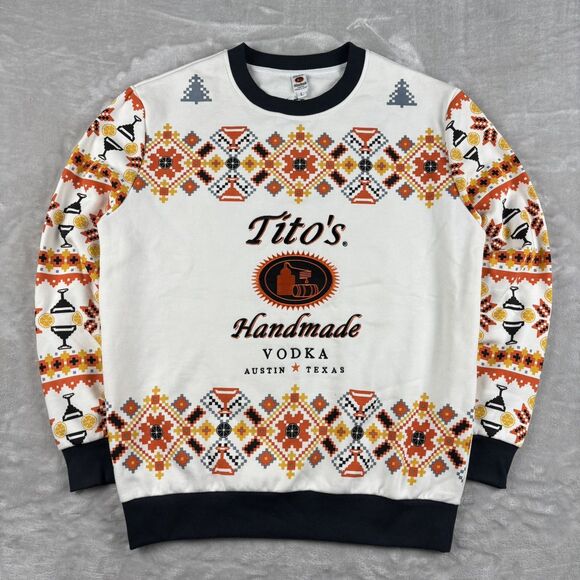 tito's Other - Tito's Handmade Vodka Ugly Christmas Party Sweater Mens Size L Austin Texas EUC